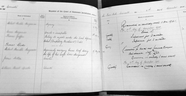 Court Record of Thomas Rhodes’s