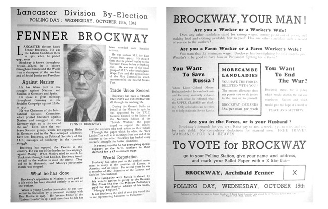 Fenner Brockway - campaign material