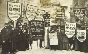 Catherine Marshall at suffrage demonstration