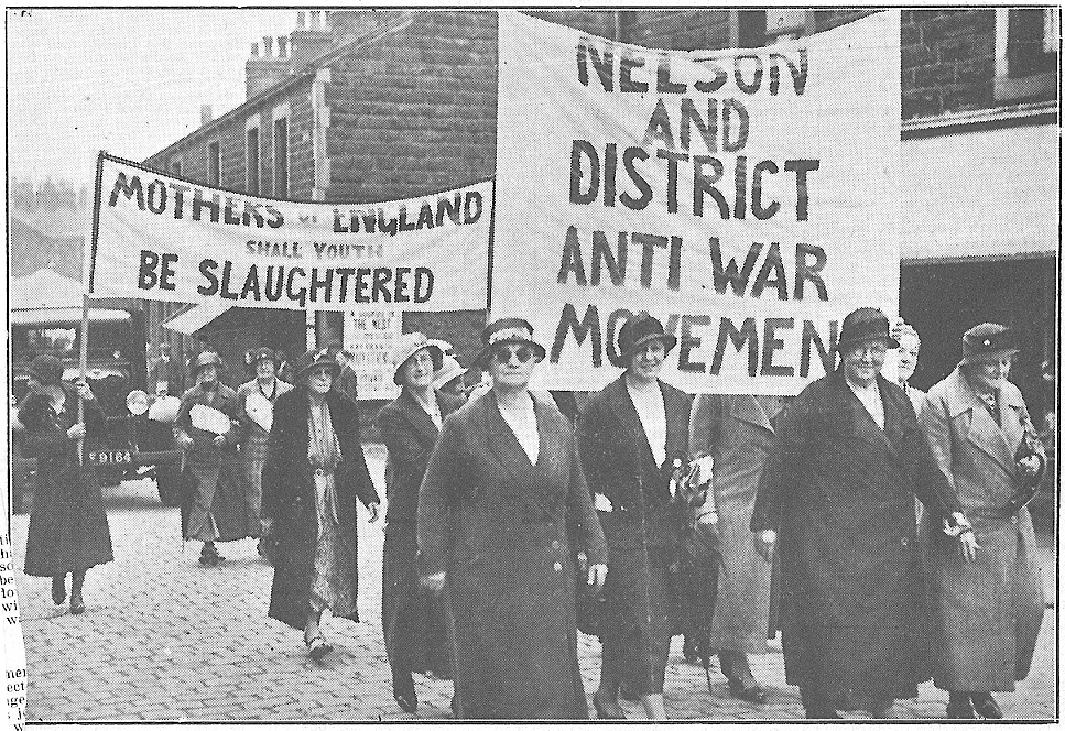 No More War demonstration, Nelson 1934 (Selina Cooper, second right) Courtesy of Lancashire Archives, Archive ref: DDX 1137/4/68