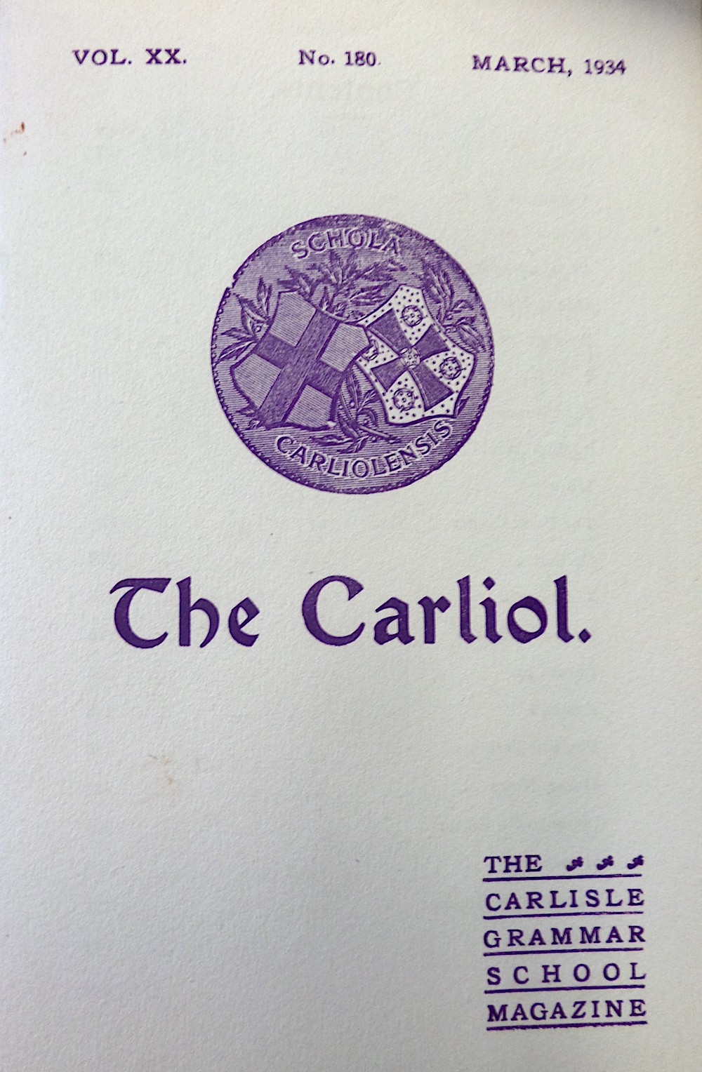 The Carliol, Mar 1934 Courtesy of Cumbria Archive Service, Archive ref: DS 4/1.